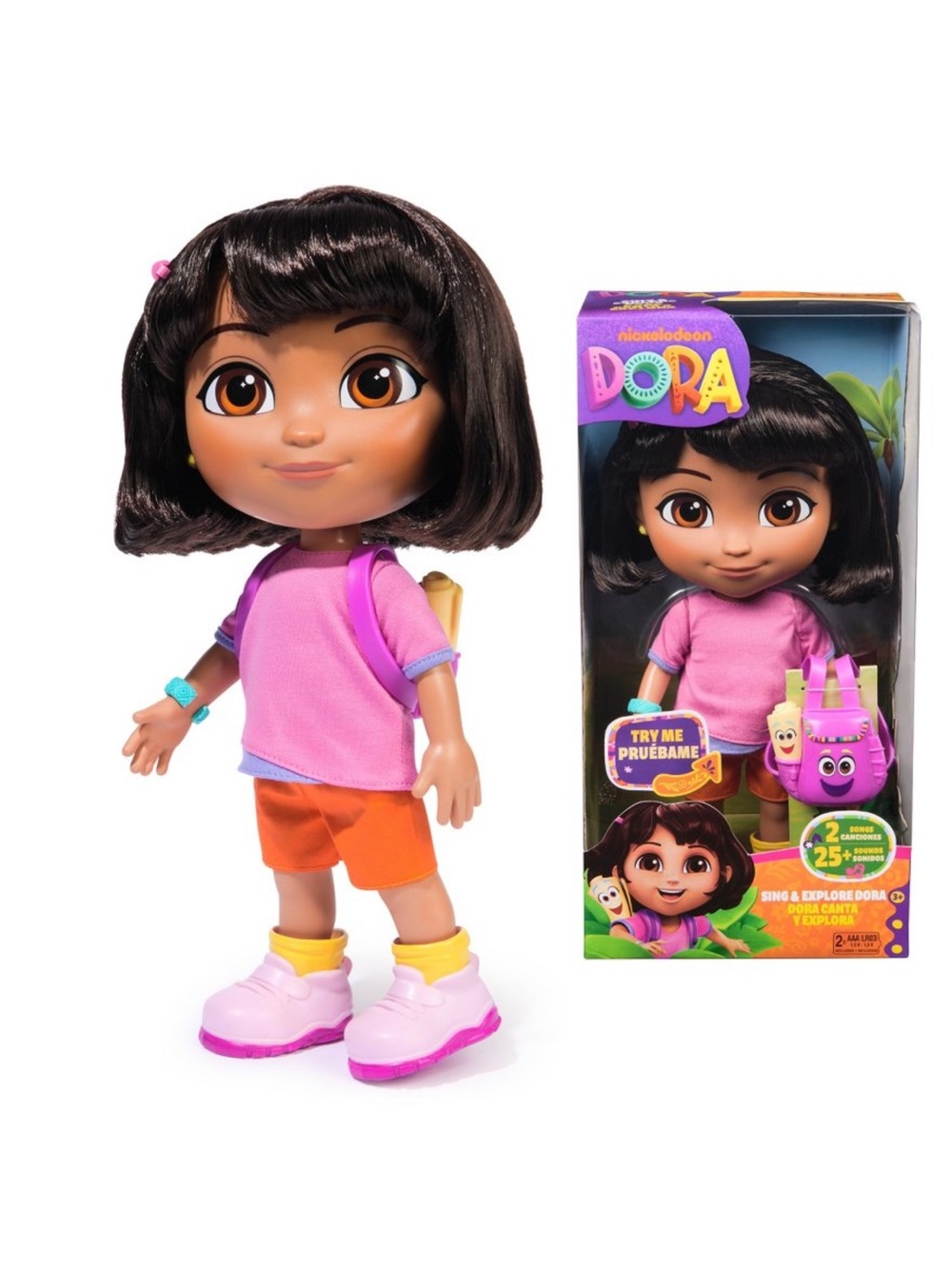 Sugar Pink and Orange Play Doll with Backpack and Shoes